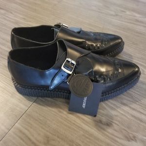 Underground Punk Goth Creepers Black Buckles 9 10